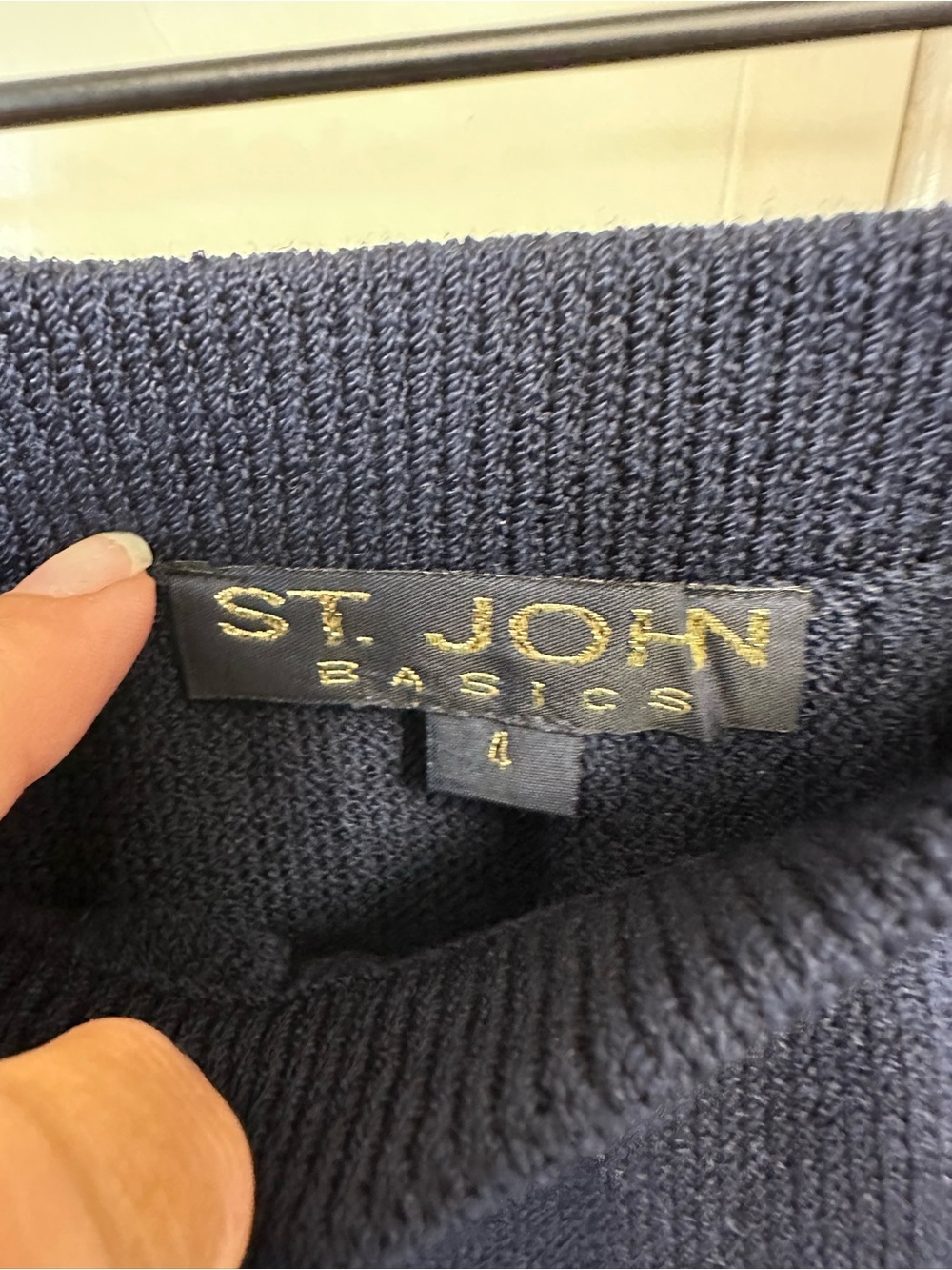 St. John Black Knit Open-Front Cardigan with Gold Accents - Picture 9 of 9